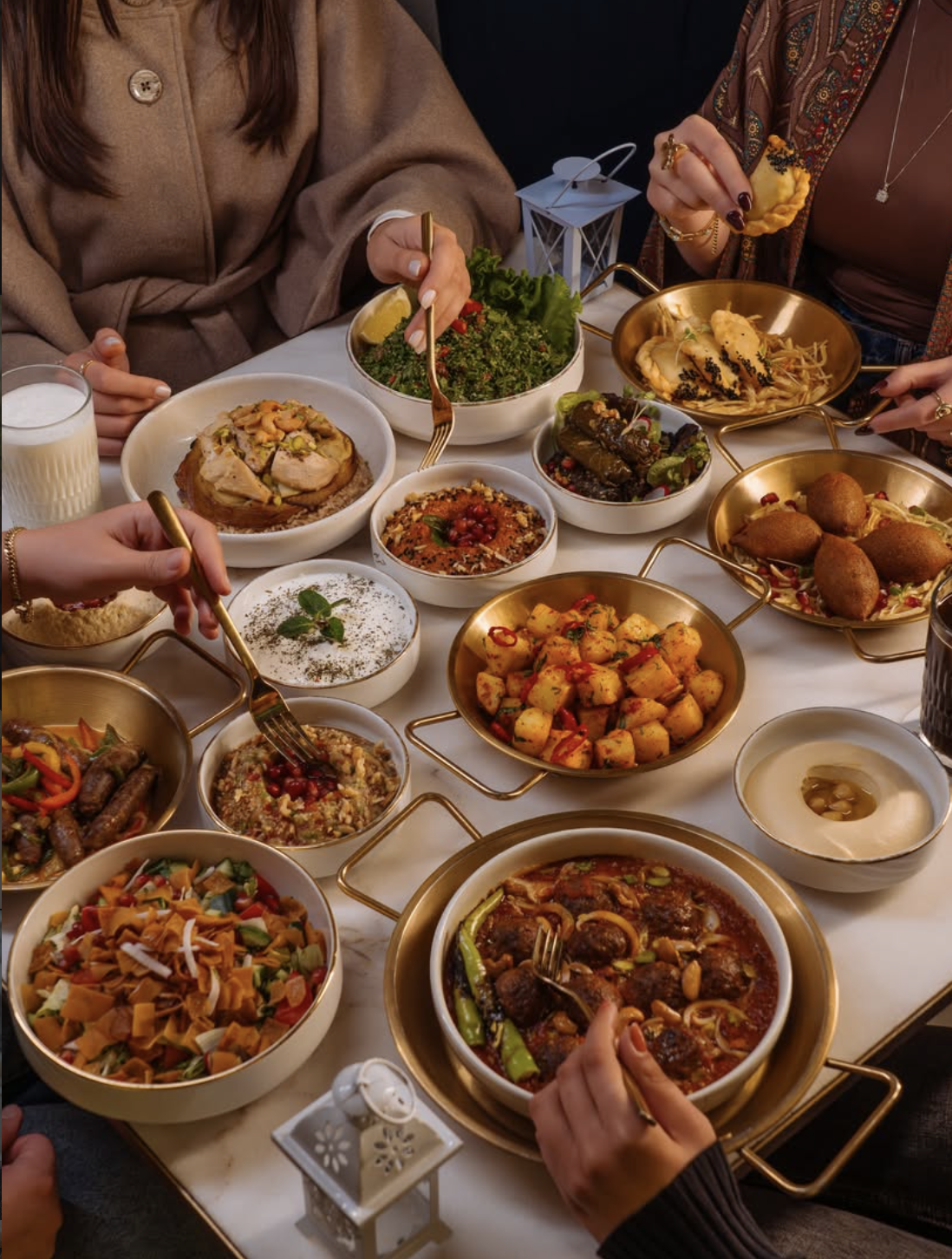 Communal Syrian feast